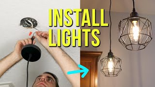 How to Install Ceiling Light Fixtures  New amp Replacement Pendant Lighting [upl. by Seidel]