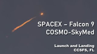 SpaceX Falcon 9 COSMOSkyMed Launch and RTLS Landing SONIC BOOM [upl. by Bobinette]