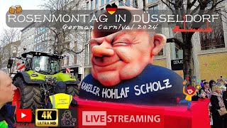 ROSENMONTAG IN DÜSSELDORFGerman Carnival 2024 4K 60FPS [upl. by Colpin694]