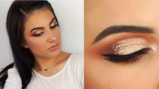 Glitter Cut Crease Makeup for Hooded Eyes [upl. by Morrell]