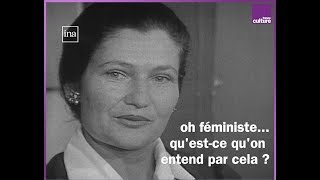 Simone Veil en 1974  quotFéministe questce quon entend par cela quot [upl. by Kcirdef]