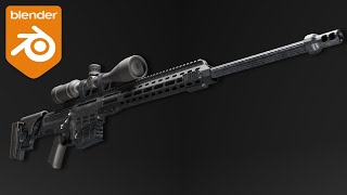 Barrett MRAD Sniper Modeling  Blender [upl. by Jillian]