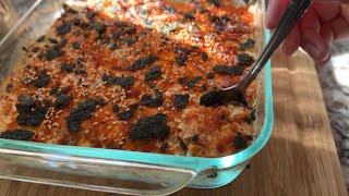 Easy Sushi Bake using leftover rice salmon and imitation crab meat [upl. by Pruter451]