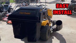 How to Install Bagger Kit on Cub Cadet XT1LT46 Riding Mower [upl. by Adnwahsal]