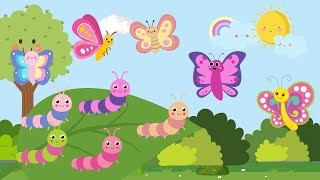 🐛 Five Little Caterpillars  Fun Kids Song 🦋 [upl. by Noiztneb444]