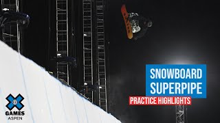 Snowboard SuperPipe Practice Highlights  X Games Aspen 2023 [upl. by Enyak444]