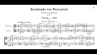 HandelHalvorsen  Sarabande for Violin and Viola  Score [upl. by Fishbein]