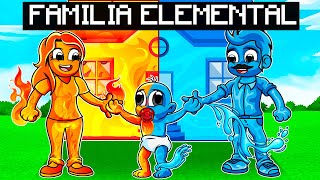 FAMILIA ELEMENTAL de BEBÉ NOOB en MINECRAFT 🌊👶🔥 Teniendo una Familia Elemental [upl. by Marnia]