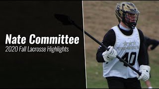 Nate Committee Bellarmine Commit 26 2020 Fall Lacrosse Highlights [upl. by Alyahs]