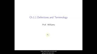 Ch 11 Definitions and Terminology [upl. by Jasik635]