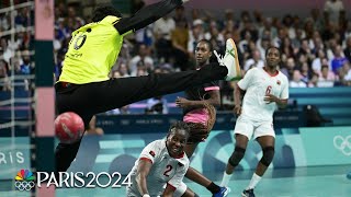 Angola upsets Spain in womens handball scores first tournament points  Paris Olympics [upl. by Ennazus]