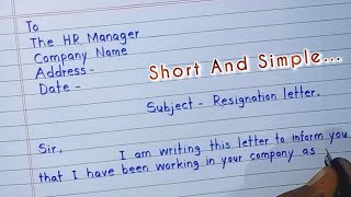 Resignation Letter  Most Beautiful Handwriting  Resignation Letter Sample Or Format [upl. by Imit]