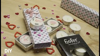 DIY Valentinstagsgeschenk  Teelicht mit Botschaft bestempeln [upl. by Ettevi]