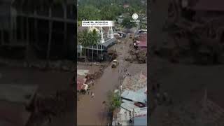 Deadly quotCold Lavaquot Flows From Volcano as Widespread Flooding Hits Indonesia [upl. by Eytteb43]