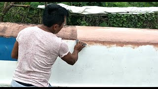 Filipino Fishing Boat Hull Maintenance  Low Cost Fiberglass Substitute [upl. by Annaul]