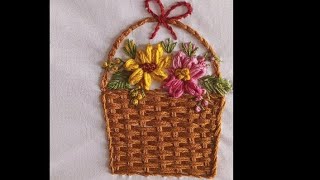 Hoop art  Cute mini flower basket [upl. by Ellehc343]