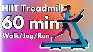 60 Min HIIT Treadmill Workout for 10000 Steps [upl. by Phina]