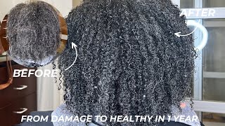 Shes NEVER Seen Her Natural CURLS Before😱 Damaged To Healthy Hair  Silk press natural hair [upl. by Schulein]