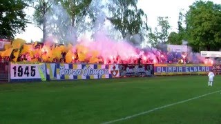 Doping kibiców na meczu Olimpia Elbląg vs ŁKS Łomża [upl. by Leacock]