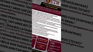 Jawatan kosong UTM JB untuk makluman korang UTM masih tawar jawatan tetap dan berpencen [upl. by Wolcott]