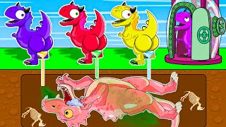 Tiny TRex’s Dino Jurassic World Spinosaurus amp Mosasaurus Hippotaurus  Funny Dinosaurs Cartoons [upl. by Webber]