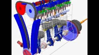 SIMPACK Multibody Simulation MBS  Engine  Engine [upl. by Introc156]