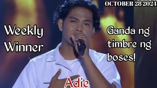 OCTOBER 28 2024  ADIE  WEEKLY WINNER  TAWAG NG TANGHALAN  SHOWTIME [upl. by Jara]