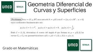 Ángulo entre curvas de una superficie  Geometría Diferencial de Curvas y Superficies  UNED [upl. by Ajnin997]