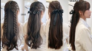 Super Easy amp Cute Braid Hairstyles Tutorials Korean Style for Girls 🔥🌴 [upl. by Adnwahsor126]