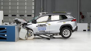 2023 Toyota Corolla Cross updated moderate overlap IIHS crash test [upl. by Riatsala]