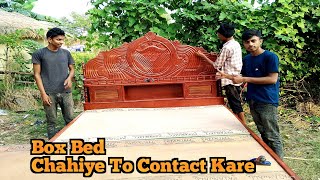 Box Bed Palang Price Offer Wood Carving Latest Royal Design [upl. by Aynosal]