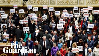 French politicians protest as controversial immigration bill passed [upl. by Joelie]