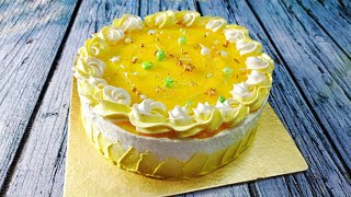 Mango Cake Recipe🥭  দের পাউন্ড ওজনের আমের কেক 🥭  হোম মেইড পাইপিং জেল দিয়ে ম্যাংগো কেক ডেকোরেশন 🥭 [upl. by Verena]