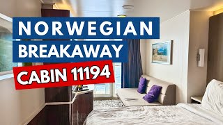 NCL Breakaway Club Balcony Cabin 11194 Tour [upl. by Intyrb]