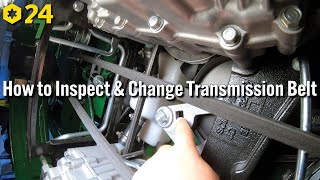 How to Inspect amp Change Transmission Belt on John Deere Z9 Mowers [upl. by Eltsryk584]