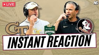 No 10 FSU Football vs Georgia Tech Instant Reaction [upl. by Noryk]