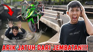 PAR4H😱ARIK J4TUH DI JEMBATAN BAWA MOTOR ZX Saputra P4nik Banget  Mikael TubeHD [upl. by Ennayhc]