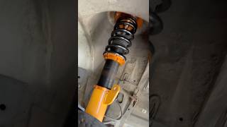 Adjusting the coilovers on my first drift car driftcar coilovers carmodification bmw e46 [upl. by Aiuqenehs]