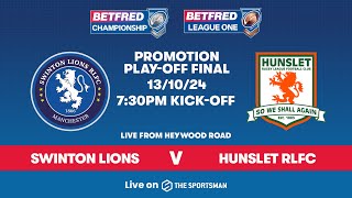 1310  LIVE  Betfred Championship PlayOff  Swinton Lions vs Hunslet RLFC [upl. by Arocal147]