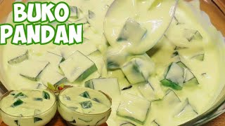 Creamy Buko Pandan  Buko Pandan Recipe  Buko Gulaman Salad  Panlasang Pinoy  Filipino Dessert [upl. by Temirf]