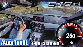 BMW 5 Series Touring 540d xDrive ACCELERATION amp TOP SPEED on AUTOBAHN by AutoTopNL [upl. by Fayre]