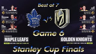 NHL24 2627 Stanley Cup Final Game 6 Toronto Maple Leafs  Vegas Golden Knights [upl. by Nuawed]