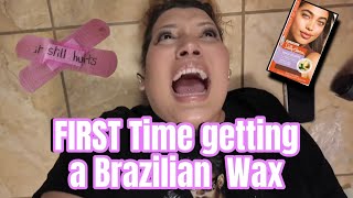 Doing my own Brazilian wax at home REALLY PAINFUL 😂 [upl. by Enialahs]