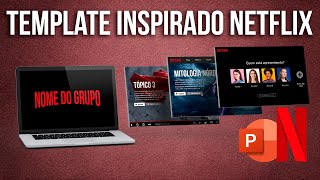 Como fazer slides NETFLIX no powerpoint  Template inspirado para download na descrição [upl. by Anahsar]