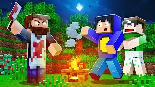 Minecraft ESCONDIDOS DO AÇOUGUEIRO ASSASSINO NA FLORESTA [upl. by Ahsirhcal688]