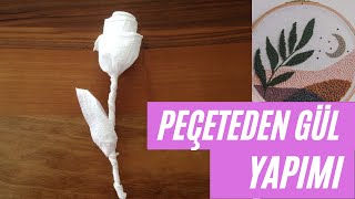 Peçete İle Gül Yapımı diy keşfet video viralvideo gülyapımı [upl. by Ainna315]