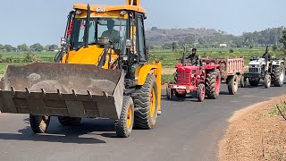 JCB 3dx Xpert loading Field Mud  Eicher 485 Tractor  Mahindra 275 Di with Trolley  Pramods Life [upl. by Ruthie]