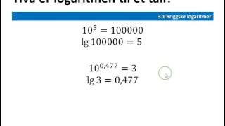 3 1a briggske logaritmer [upl. by Curren]