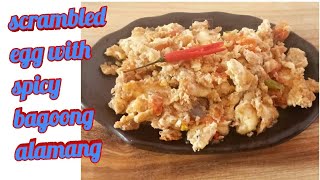 Scrambled Egg with Spicy Bagoong Alamang  Binagoongang Itlog [upl. by Nosneh]