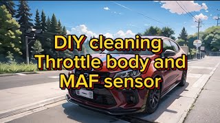 DIY cleaning of throttle body and MAF sensor  Toyota vios xle cvt 2022  mass air flow sensor [upl. by Yelsek579]